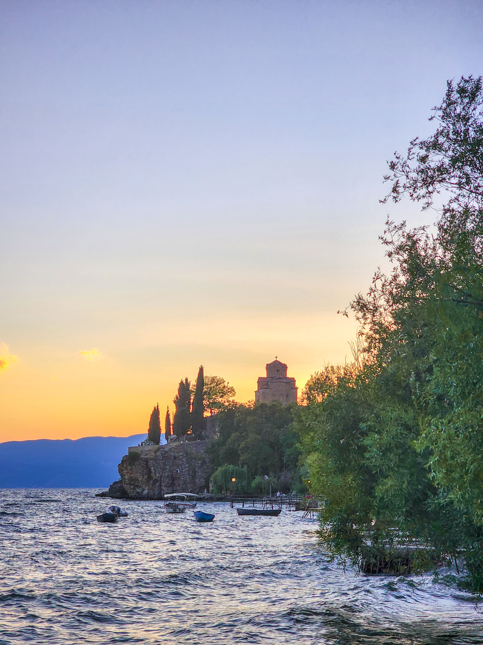 Sunset over Ohrid lake